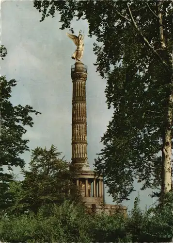 Ansichtskarte Mitte-Berlin Blick durch die Bäume - Siegessäule 1962