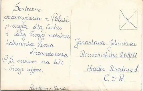 Postcard Polen Polska Polen Polska Parkanlage 1961