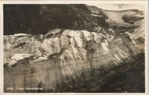 Postcard Loen (Stryn) Gletscher Kjendalsbræ. Norge Norway 1930