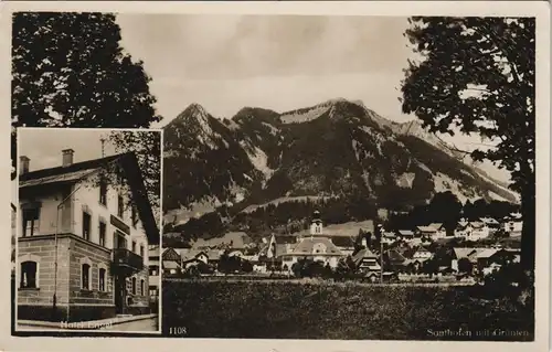 Ansichtskarte Sonthofen 2 Bild: Hotel Engel, Stadt 1934