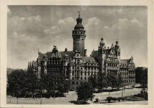 Ansichtskarte Leipzig Neues Rathaus 1954