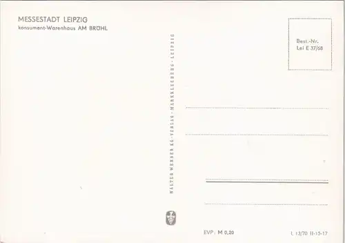 Ansichtskarte Leipzig Kaufhaus Brühl - Straßenpartie 1970