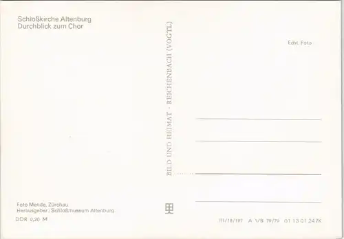 Ansichtskarte Altenburg Schloßkirche Altenburg - Chor 1979