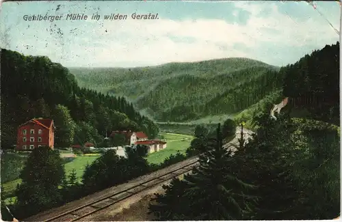 Ansichtskarte Gehlberg Gehlberger Mühle im wilden Geratal. 1904