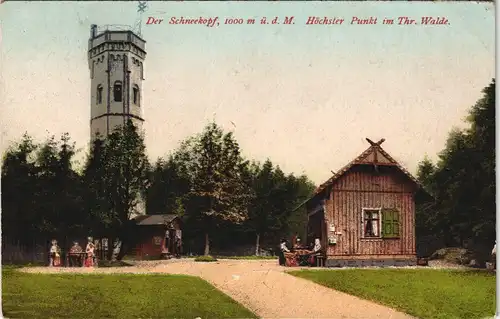 Ansichtskarte Gehlberg Aussichtsturm Schneekopf, Restauration Bergstempel 1912