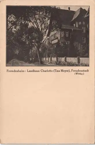 Ansichtskarte Freudenstadt Landhaus Charlotte 1926