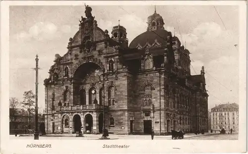 Ansichtskarte Nürnberg Straßenpartie am Stadttheater 1928