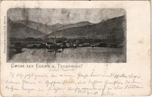 Ansichtskarte Tegernsee (Stadt) Blick auf die Stadt 1898