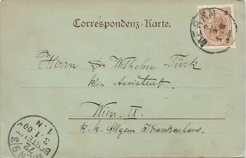 Cartoline Meran Merano Mondscheinlitho - Stadt 1899