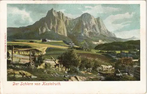 Kastelruth Castelrotto Ciastel Der Schlern von Kastelruth, Panorama Ansicht 1900