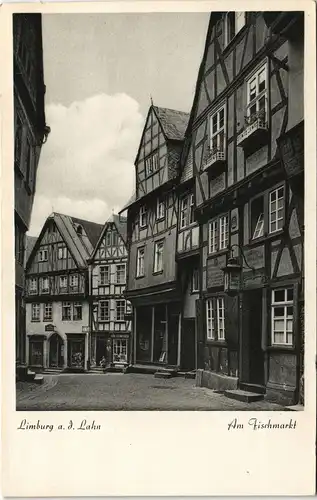 Ansichtskarte Limburg (Lahn) Fischmarkt, Geschäfte 1929