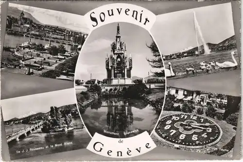 Ansichtskarte Genf Genève Qzai de Ville, Stadt, Monument Bunswick 1957