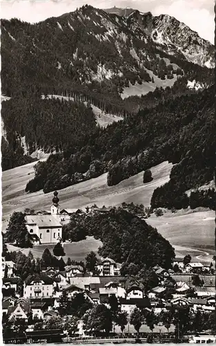 Ansichtskarte Ruhpolding Stadt gegen Hochfelln 1958