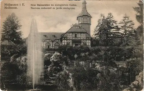 CPA Mülhausen Mulhouse Elsaß Zoologischer Garten Restauration 1910