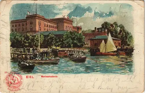 Ansichtskarte Düsternbrook-Kiel Marine-Akademie, Künstlerkarte 1904