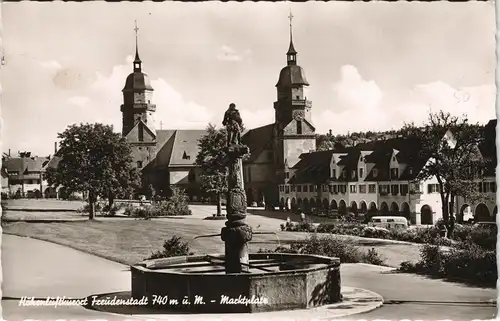 Ansichtskarte Freudenstadt Marktplatz 1955