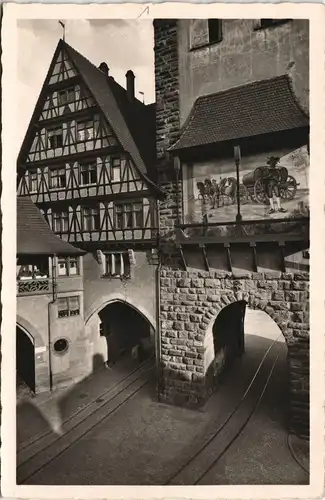 Ansichtskarte Freiburg im Breisgau Schwabentor - Wandbild 1952