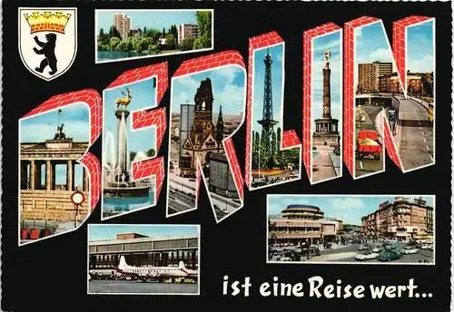 Ansichtskarte Berlin Stadtteilansichten im Schriftzug "Berlin" 1982