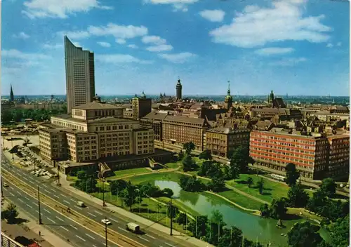 Ansichtskarte Leipzig Oper und Universitätshochhaus 1975/1976 #