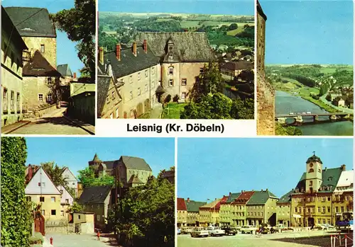 Leisnig Eingang Burg Mildenstein, Blick vom Bergfried,  Markt 1979/1978