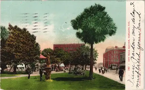 Postcard Oakland City Hall Square 1907