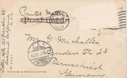 Postcard Oakland City Hall Square 1907