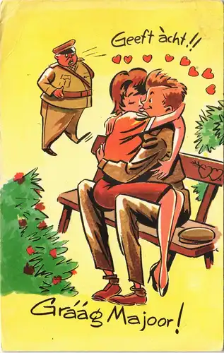 Ansichtskarte  Militär Scherzkarte Liebe Graag Majoor 1965