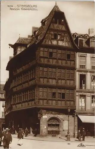Straßburg Strasbourg Fotokarte - Restaurant Maison Kammerzell - belebt 1926