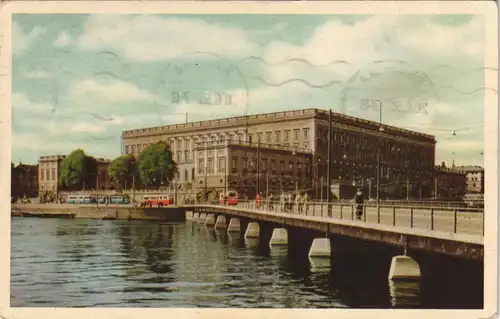 Postcard Stockholm Kungliga slottet / Stockholmer Schloss 1955