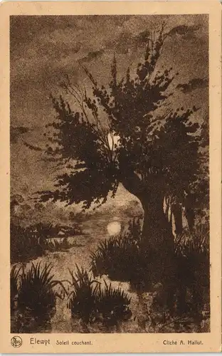 Elewyt Soleil couchant. Künstlerkarte: Gemälde / Kunstwerke 1928