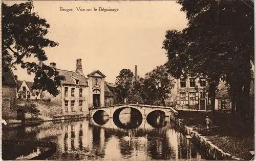 Postkaart Brügge Brugge | Bruges Vue sur le Béguinage gel. Feldpost 1915