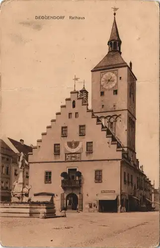 Deggendorf Rathaus Rathausplatz 1915   im 1. Weltkrieg als Feldpost