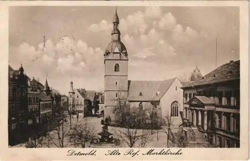 Ansichtskarte Detmold Partie an der Kirche Marktkirche 1920