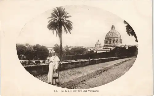 Ansichtskarte  Papst Pio X nei giardini del Vaticano 1920