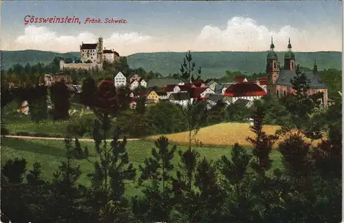 Ansichtskarte Gößweinstein Panorama Gesamtansicht color AK 1920