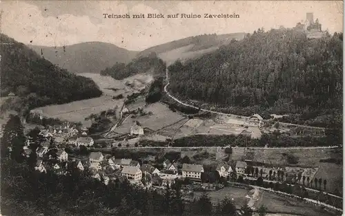 Bad Teinach-Zavelstein Panorama-Ansicht Blick auf Ruine Zavelstein 1910