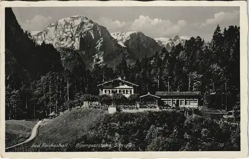 Ansichtskarte Bad Reichenhall Alpengaststätte Schroffen 1935