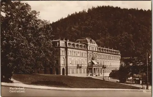 Postcard Marienbad Mariánské Lázně Centralbad 1928