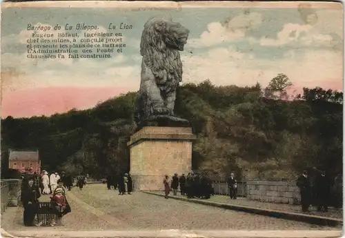 Postkaart Jalhay Galbach Gileppe-Talsperre - Löwe 1922