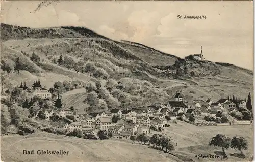 Ansichtskarte Gleisweiler-Edenkoben Stadt, Künstlerkarte 1910