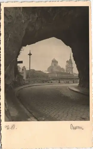 Passau Straßenpartie - Durchblick Stadt Brücke 1936 Privatfoto