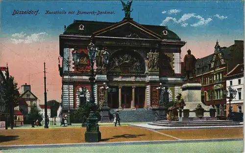 Düsseldorf Bismarck-Denkmal an der Kunsthalle 1917   als Feldpost gelaufen
