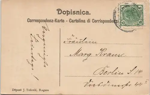 Postcard Ragusa Dubrovnik Säulenhalle des Rectoren-Palastes 1913