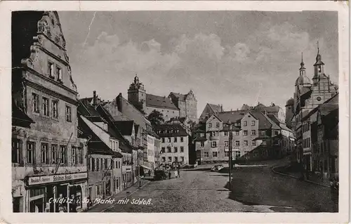 Ansichtskarte Colditz Marktplatz - Geschäfte 1961