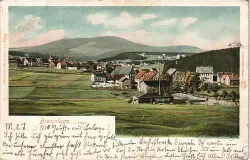 Ansichtskarte Braunlage Straßenpartie 1902