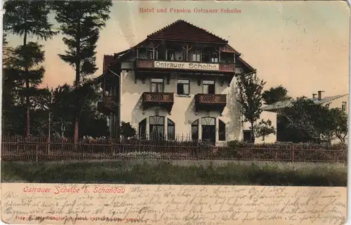 Ansichtskarte Bad Schandau Hotel Ostrauer Scheibe - coloriert 1906