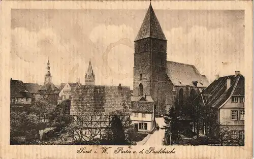 Ansichtskarte Soest Paulikirche - Straßenpartie 1915