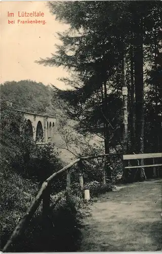 Ansichtskarte Frankenberg (Sachsen) Im Lützeltale - Wald, Viadukt 1911