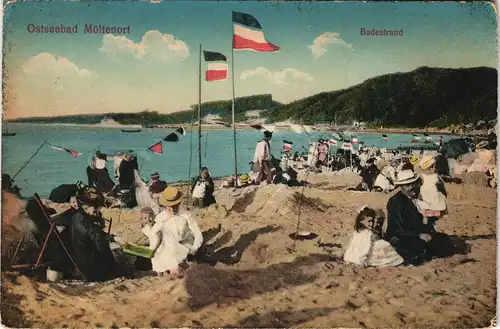 Ansichtskarte Möltenort-Heikendorf Strandleben 1913