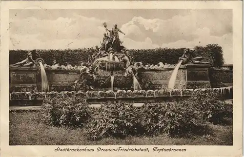 Friedrichstadt-Dresden Friedrichstädter Krankenhaus - Neptunbrunnen 1917